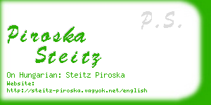 piroska steitz business card